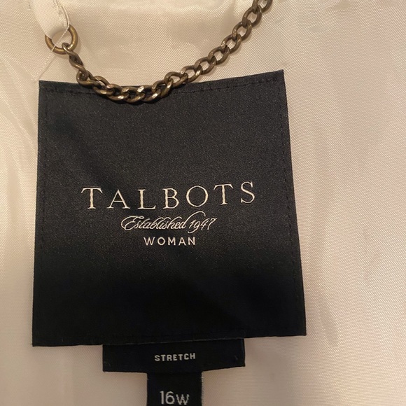 Talbots Lined White Belted Rain oat - Picture 2 of 8